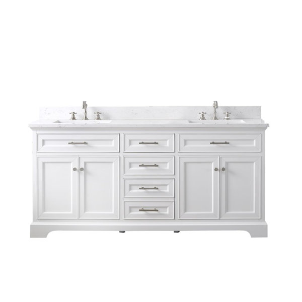 Lark Manor Annaline 72'' Freestanding Double Bathroom Vanity with Engineered Stone Vanity Top